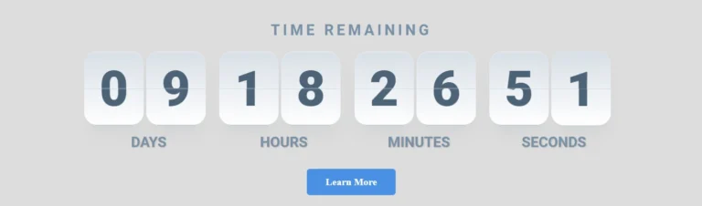 Flip Countdown Timer Widget For Wordpress, Shopify and Other Websites (Style 2)