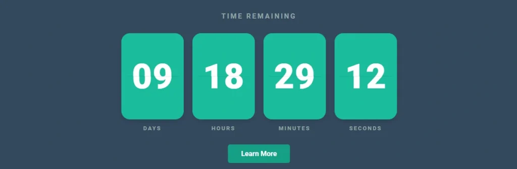 Flip Countdown Timer Widget For Wordpress, Shopify and Other Websites (Style 3)