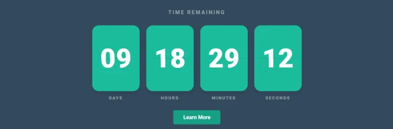 Flip Countdown Timer Widget For Wordpress, Shopify and Other Websites (Style 3)