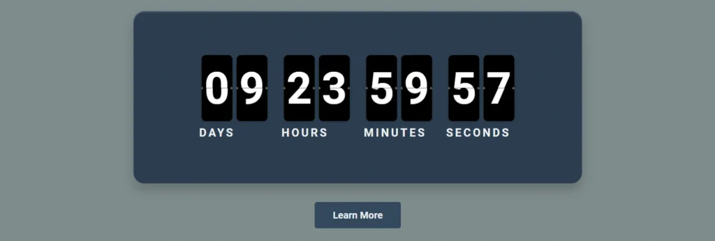Flip Countdown Timer Widget For Wordpress, Shopify and Other Websites (Style 4)