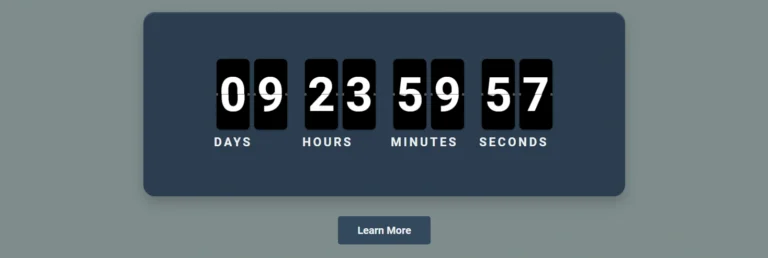 Flip Countdown Timer Widget For Wordpress, Shopify and Other Websites (Style 4)