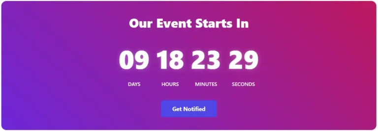 Glowing Countdown Timer Widget For Wordpress and other Websites