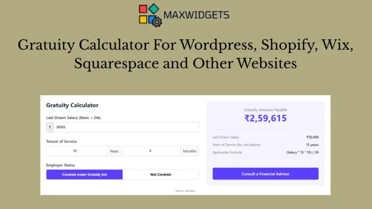 Gratuity Calculator Widget For WordPress and Other Websites