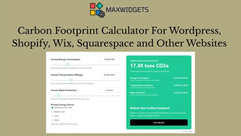 Carbon Footprint Calculator For WordPress, Shopify and other Websites