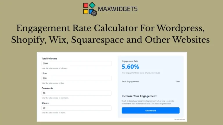 Engagement Rate Calculator For Wordpress, Shopify and Other Websites